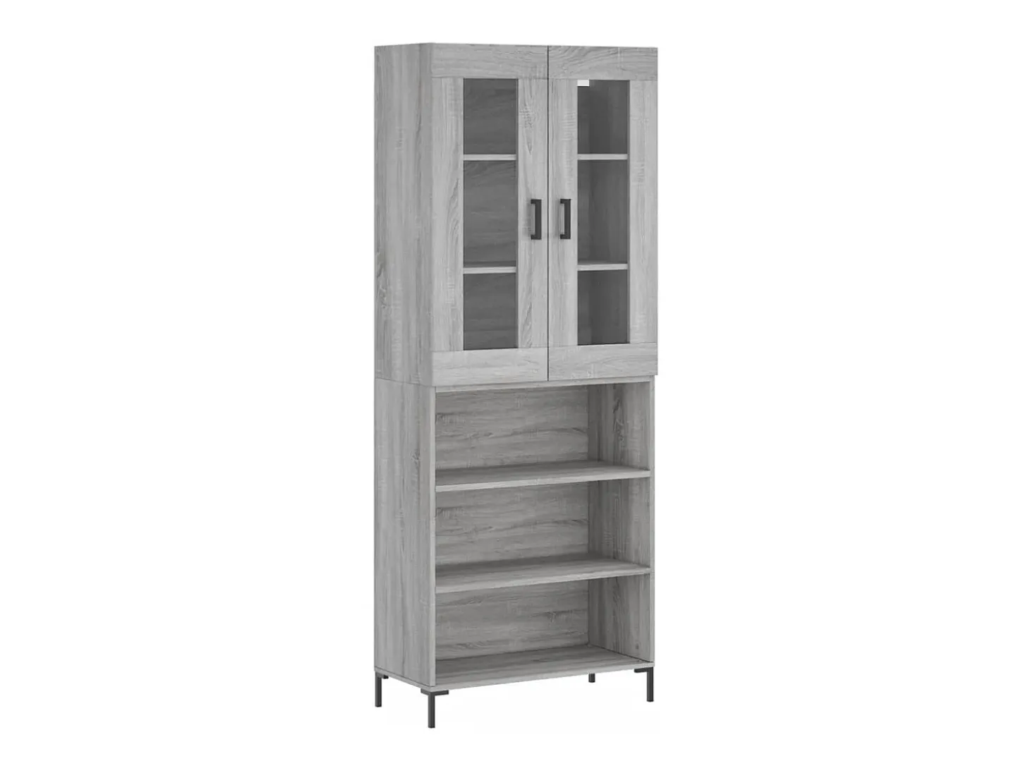 Aparador alto madera contrachapada gris sonoma 69,5x34x180 cm