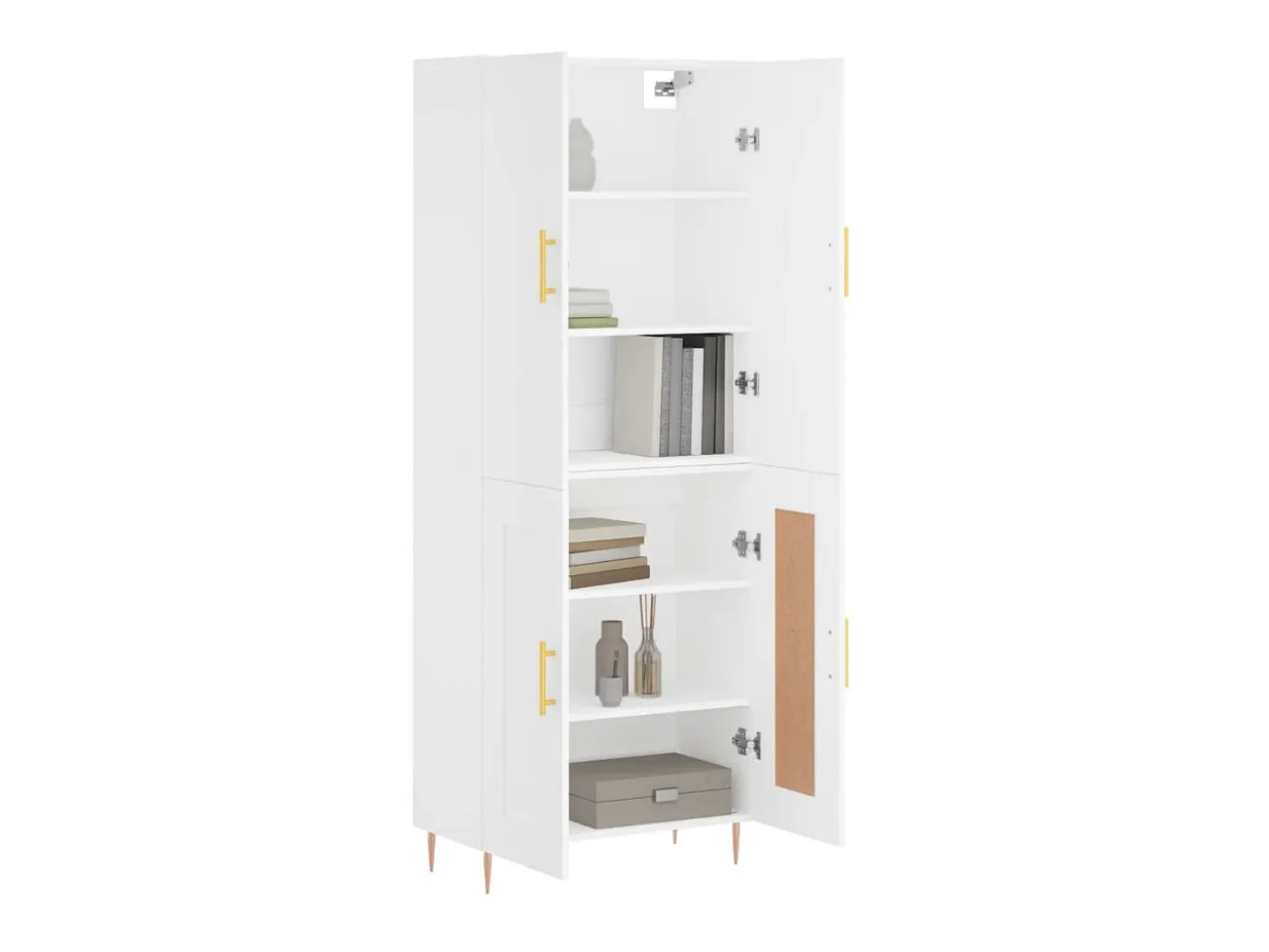 Aparador alto madera contrachapada blanco 69,5x34x180 cm ES51080