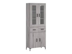 Aparador alto madera contrachapada gris sonoma 69,5x34x180 cm