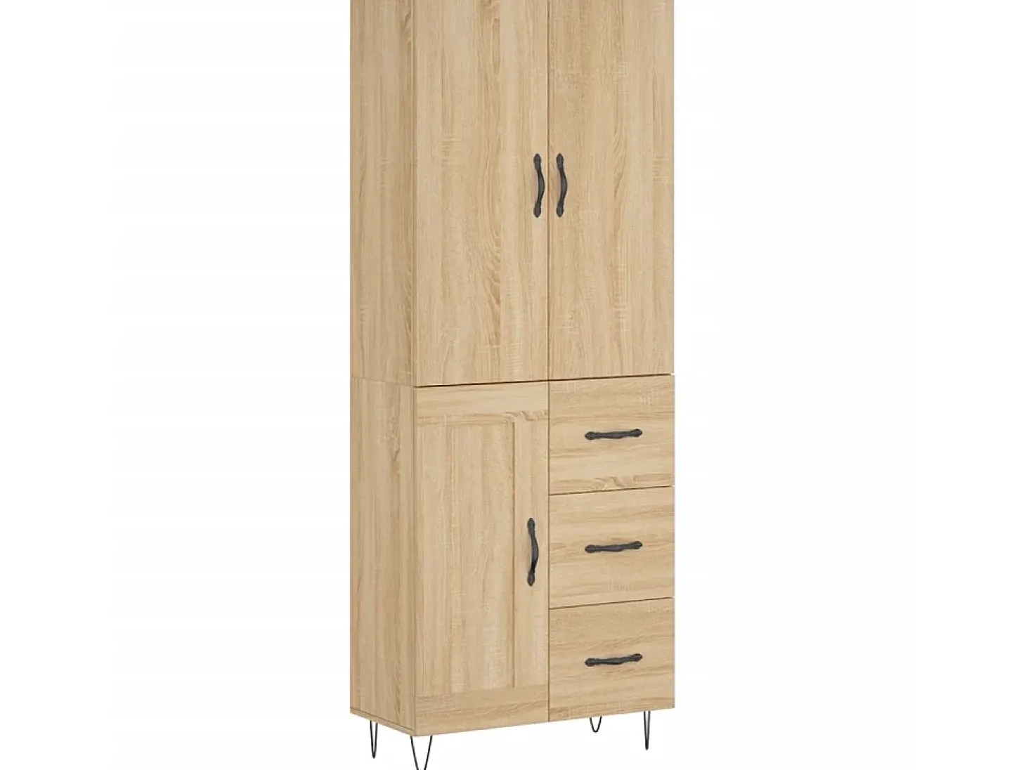 Aparador alto madera contrachapada color roble 69,5x34x180 cm ES47142
