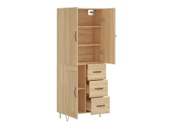 Aparador alto madera contrachapada color roble 69,5x34x180 cm ES47142