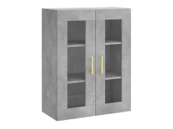 Aparador alto madera contrachapada gris hormigón 69,5x34x180 cm ES76409