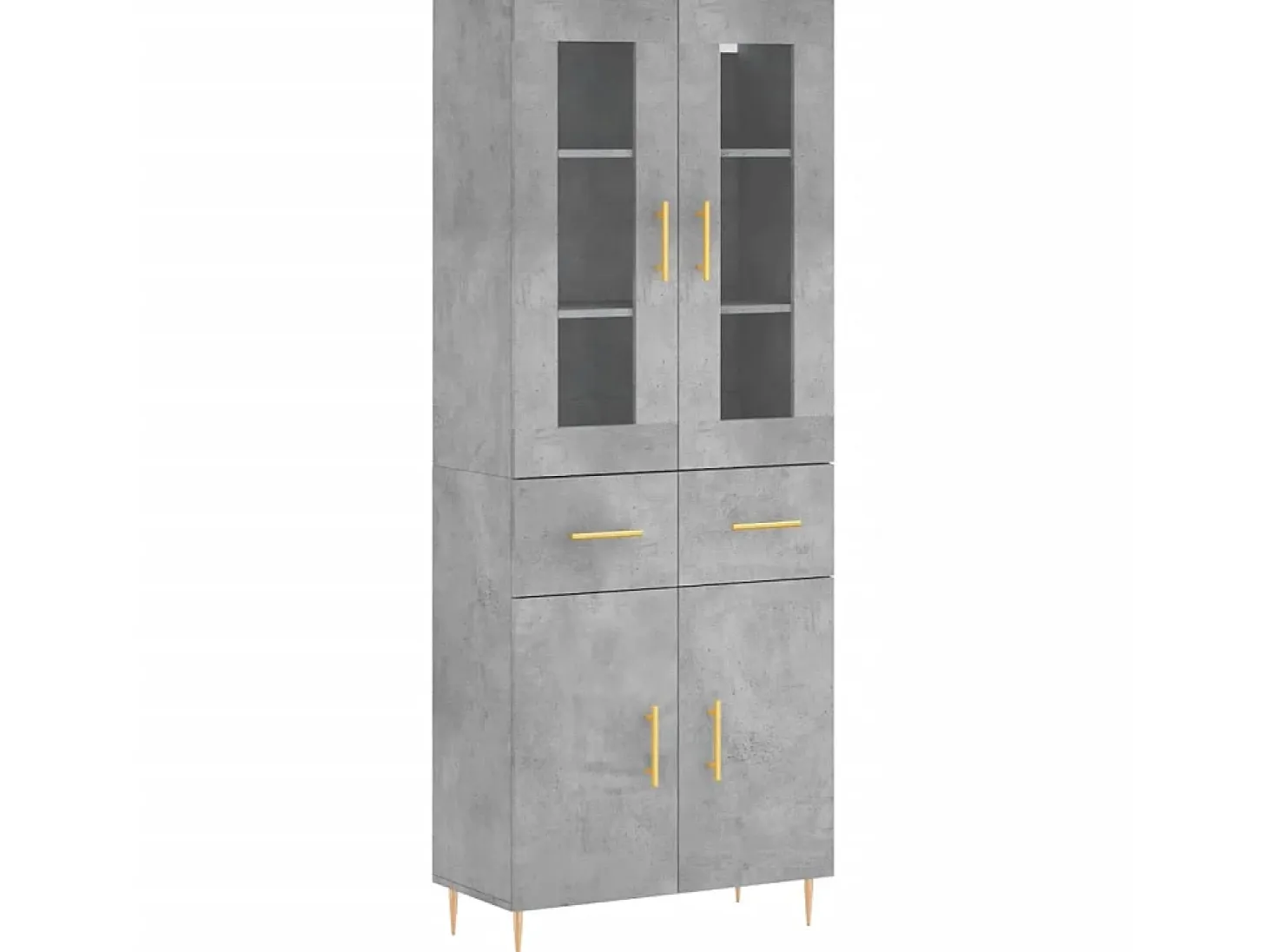 Aparador alto madera contrachapada gris hormigón 69,5x34x180 cm ES76409