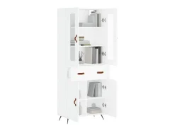 Aparador alto madera contrachapada blanco 69,5x34x180 cm ES93389