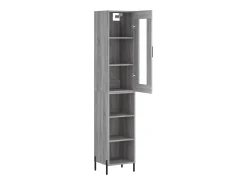Aparador alto madera contrachapada gris Sonoma 34,5x34x180 cm ES79497