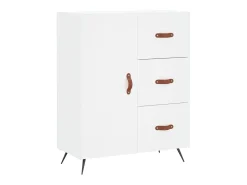 Aparador alto madera contrachapada blanco 69,5x34x180 cm