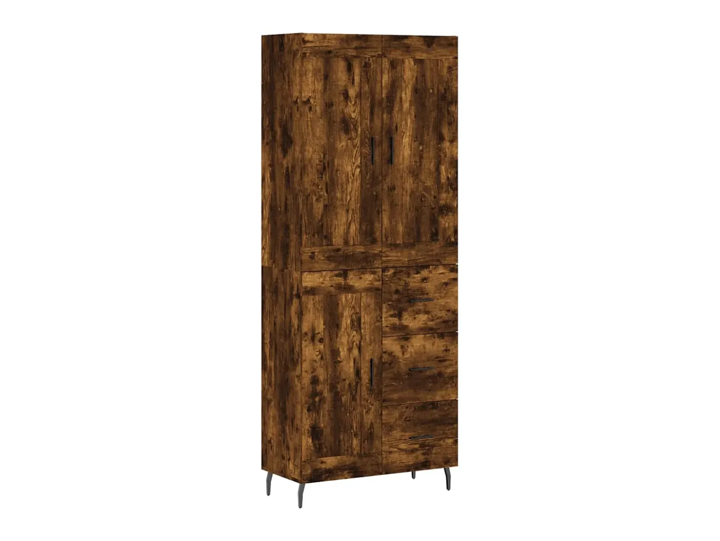 Aparador alto madera contrachapada roble ahumado 69,5x34x180 cm ES60780