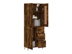 Aparador alto madera contrachapada roble ahumado 69,5x34x180 cm ES60780