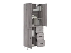 Aparador alto madera contrachapada gris sonoma 69,5x34x180 cm ES65264