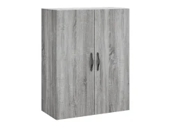 Aparador alto madera contrachapada gris sonoma 69,5x34x180 cm ES65264