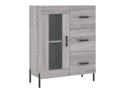 Aparador alto madera contrachapada gris sonoma 69,5x34x180 cm