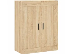 Aparador alto madera contrachapada color roble 69,5x34x180 cm ES700216