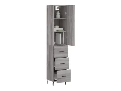Aparador alto madera contrachapada gris Sonoma 34,5x34x180 cm ES66666