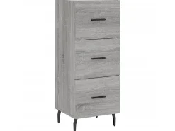 Aparador alto madera contrachapada gris Sonoma 34,5x34x180 cm ES66666