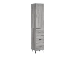 Aparador alto madera contrachapada gris Sonoma 34,5x34x180 cm ES66666