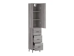 Aparador alto madera contrachapada gris Sonoma 34,5x34x180 cm ES66666
