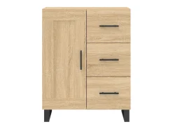 Aparador alto madera contrachapada color roble 69,5x34x180 cm