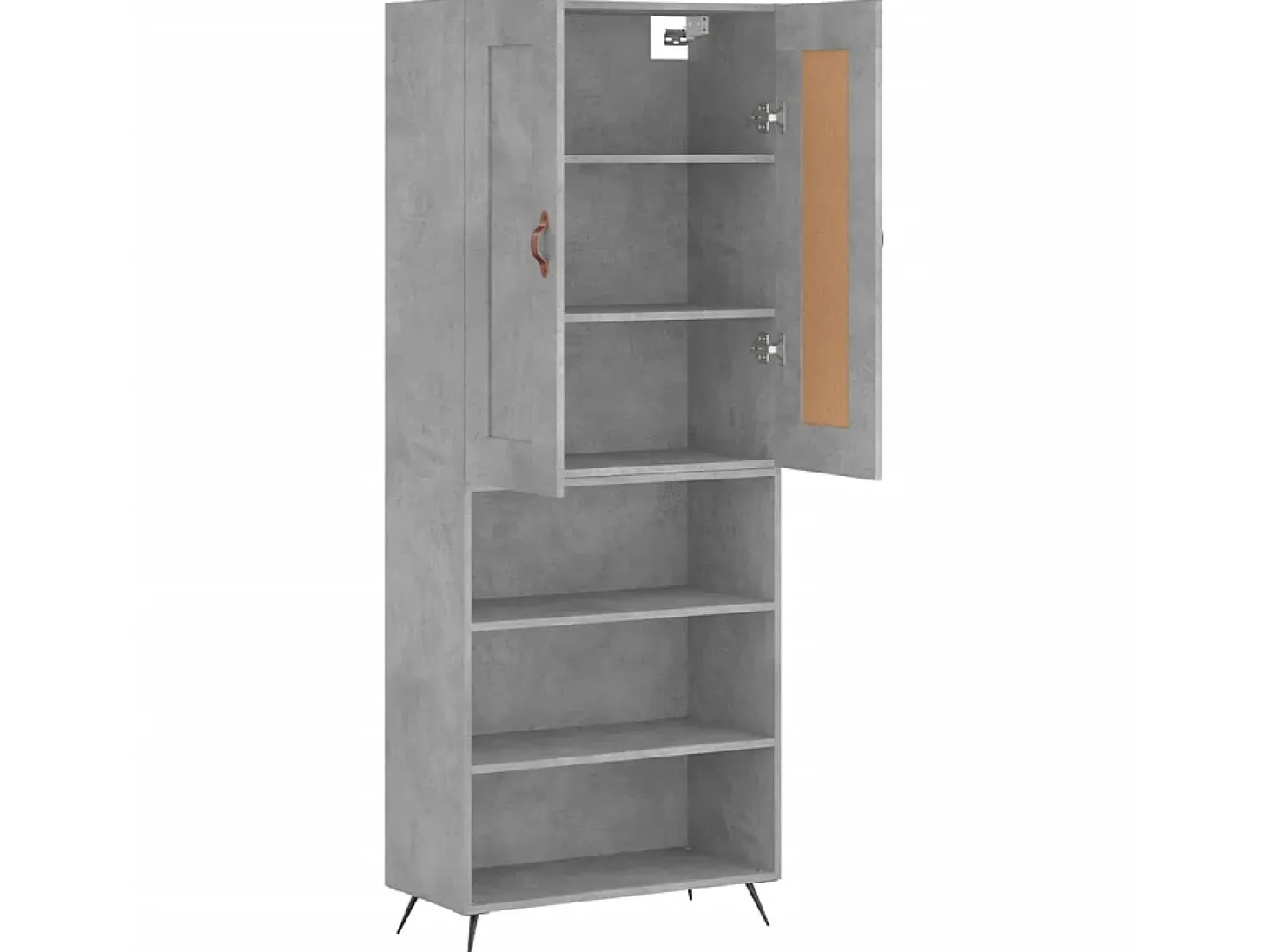 Aparador alto madera contrachapada gris hormigón 69,5x34x180 cm ES17297