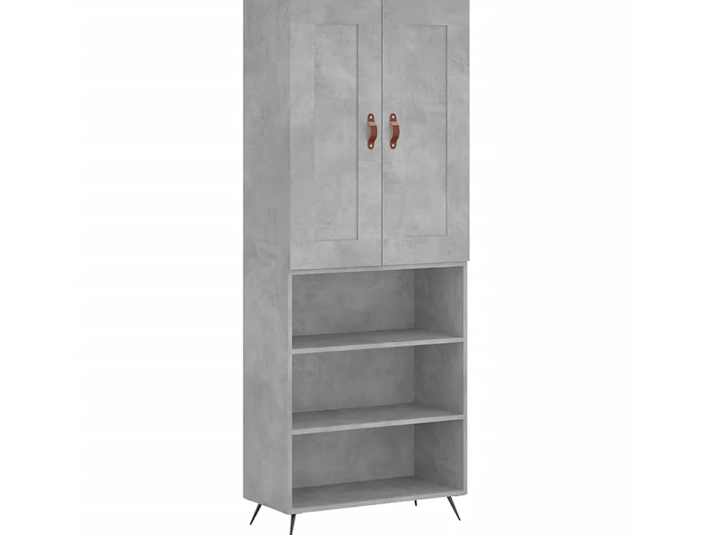 Aparador alto madera contrachapada gris hormigón 69,5x34x180 cm ES17297