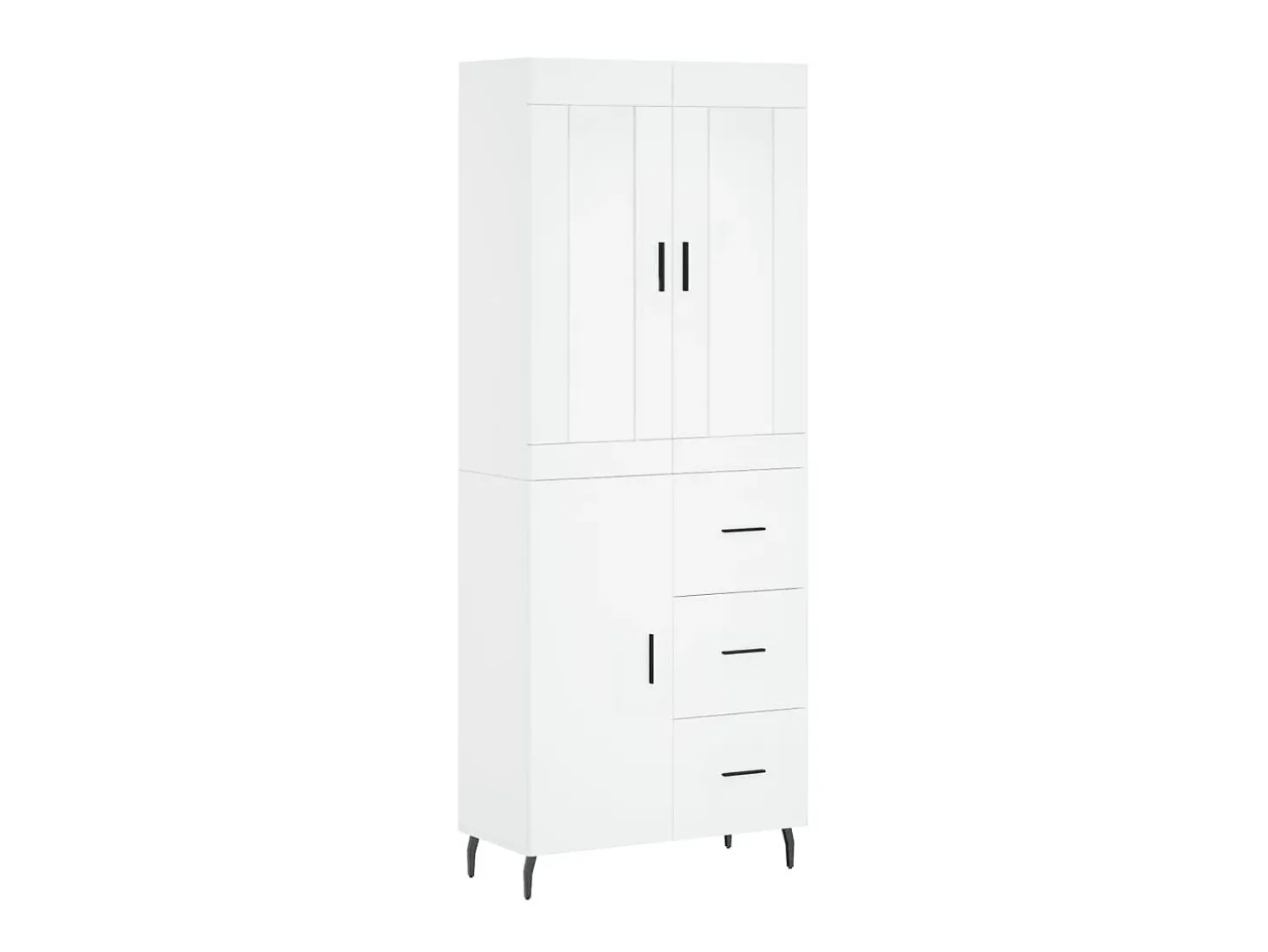 Aparador alto madera contrachapada blanco 69,5x34x180 cm ES84201