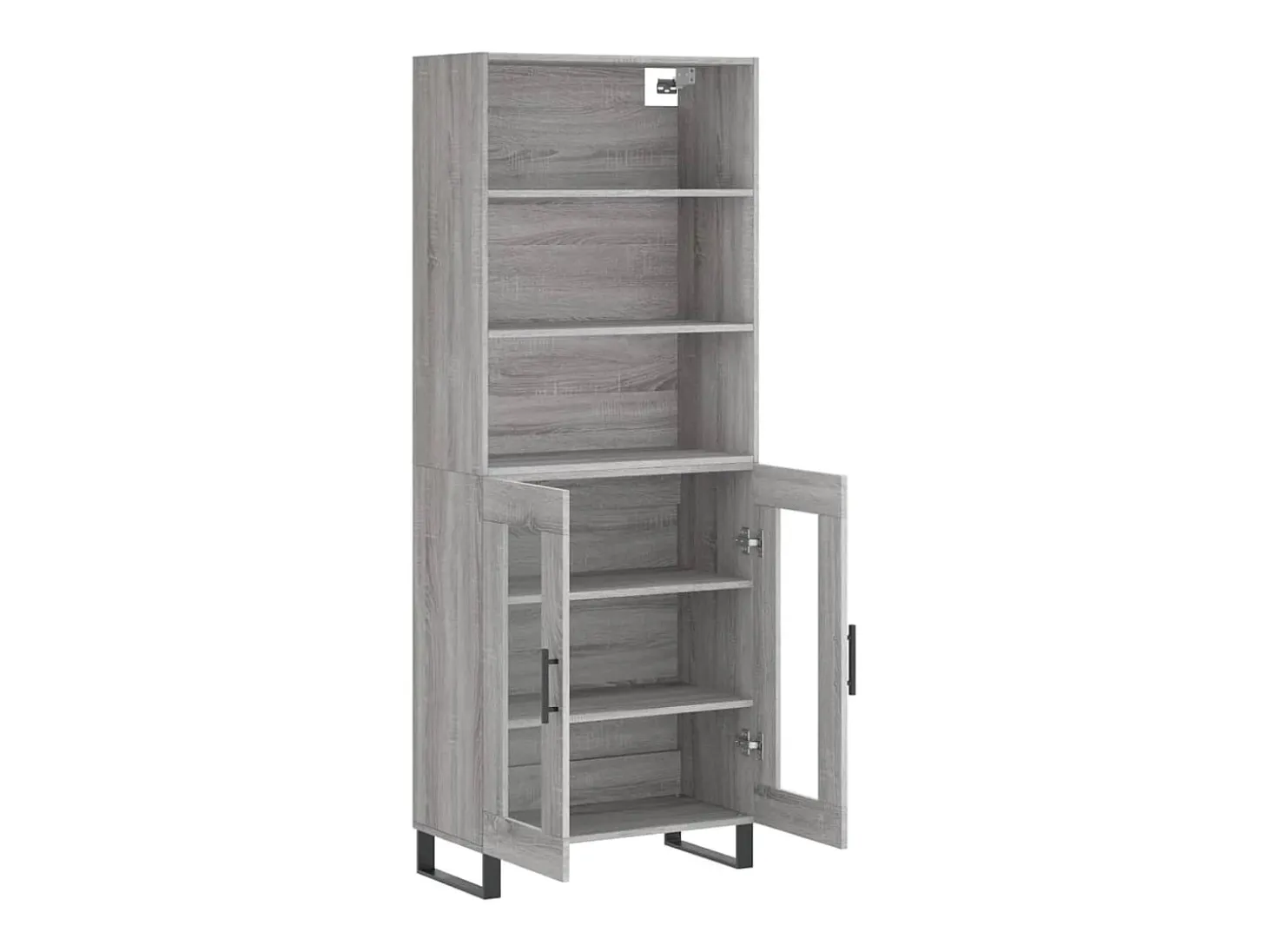 Aparador alto madera contrachapada gris sonoma 69,5x34x180 cm
