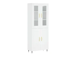 Aparador alto madera contrachapada blanco 69,5x34x180 cm ES20595