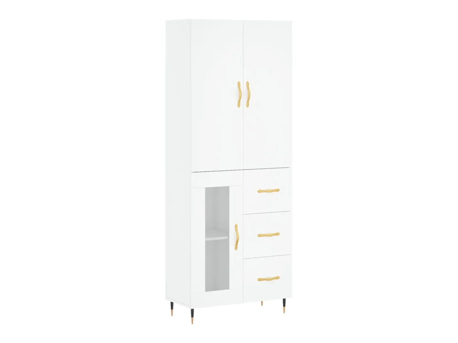 Aparador alto madera contrachapada blanco 69,5x34x180 cm ES66006