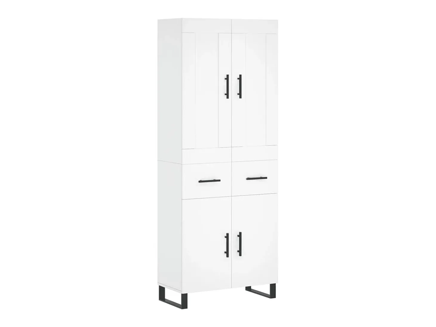 Aparador alto madera contrachapada blanco 69,5x34x180 cm