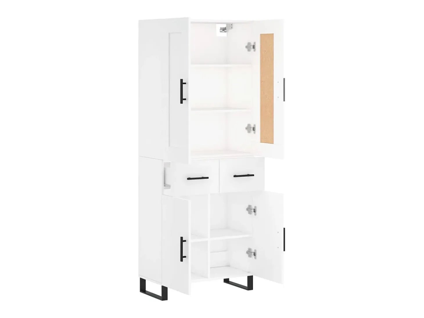 Aparador alto madera contrachapada blanco 69,5x34x180 cm