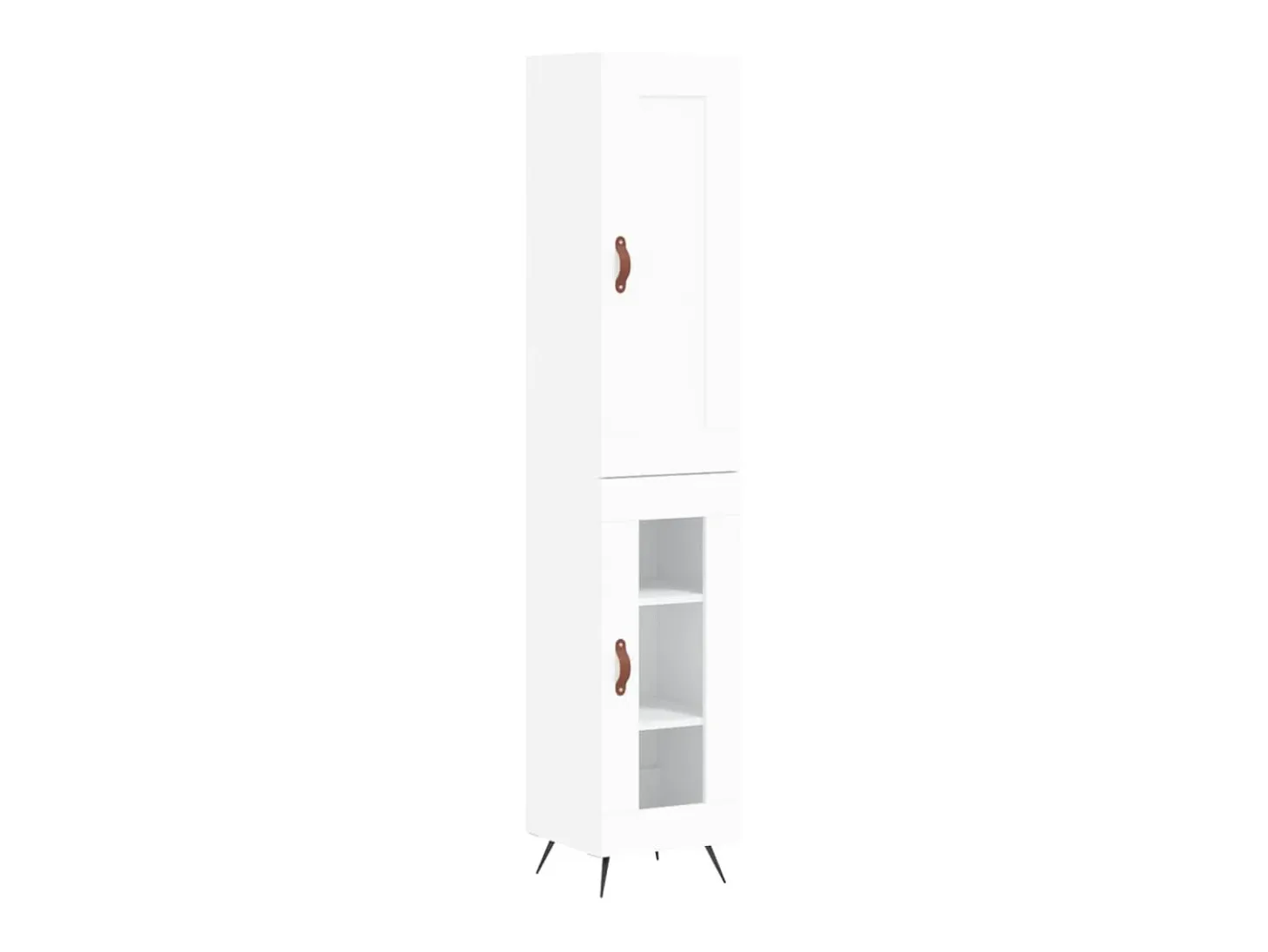 Aparador alto madera contrachapada blanco 34,5x34x180 cm ES54310