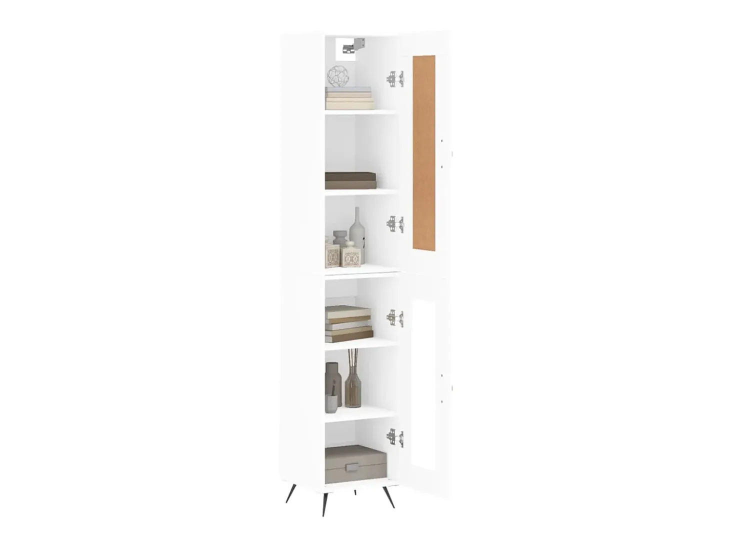 Aparador alto madera contrachapada blanco 34,5x34x180 cm ES54310