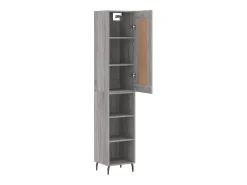 Aparador alto madera contrachapada gris Sonoma 34,5x34x180 cm