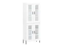 Aparador alto madera contrachapada blanco 69,5x34x180 cm ES25206