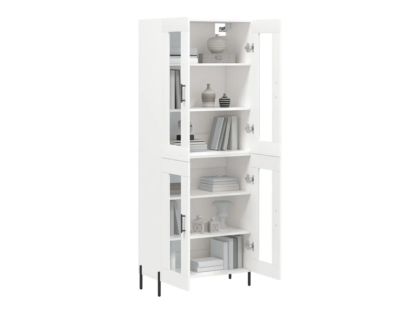Aparador alto madera contrachapada blanco 69,5x34x180 cm ES25206