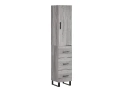Aparador alto madera contrachapada gris Sonoma 34,5x34x180 cm ES65145