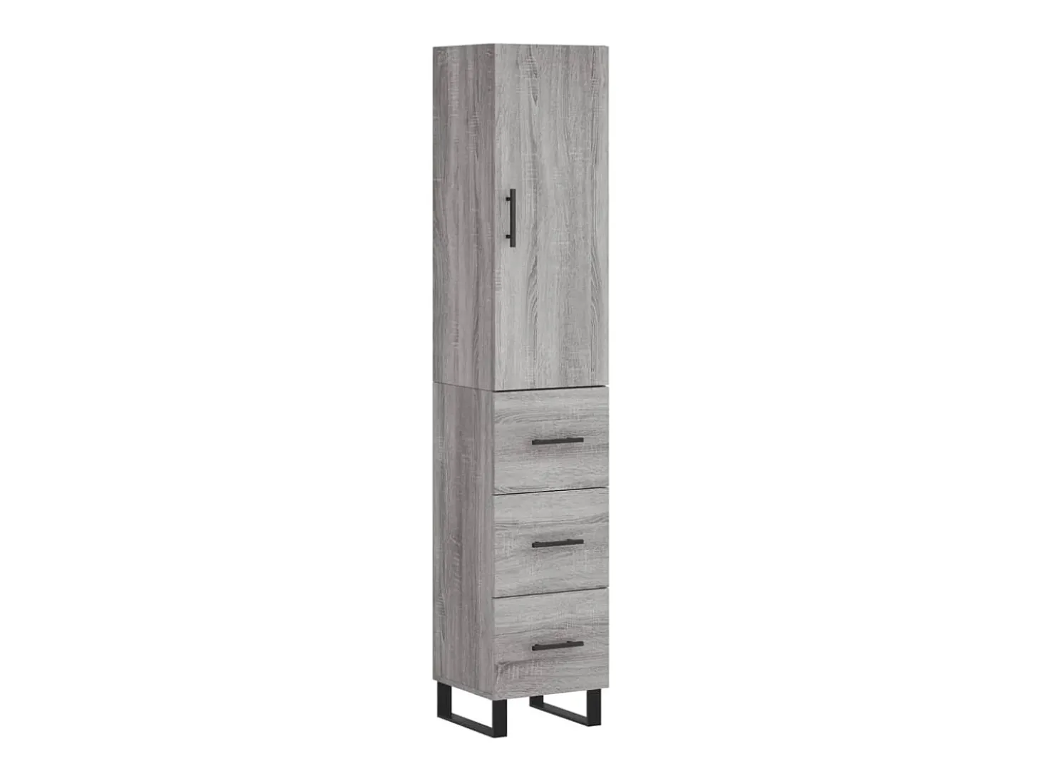 Aparador alto madera contrachapada gris Sonoma 34,5x34x180 cm ES65145