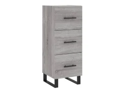 Aparador alto madera contrachapada gris Sonoma 34,5x34x180 cm ES65145