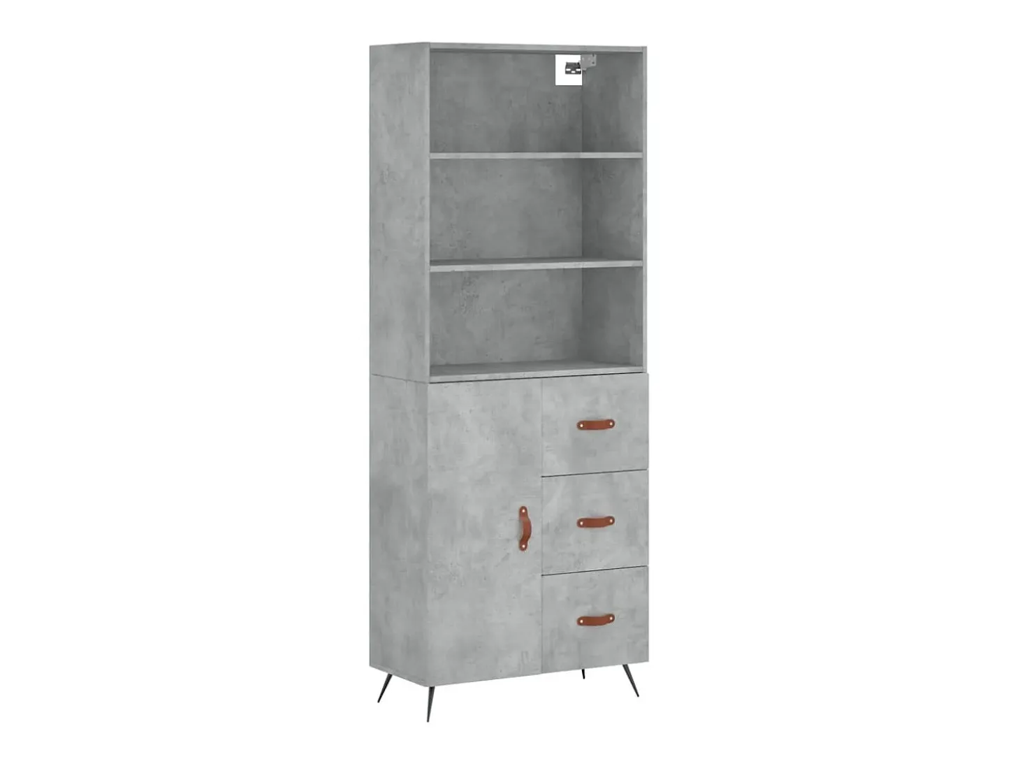 Aparador alto madera contrachapada gris hormigón 69,5x34x180 cm ES20282