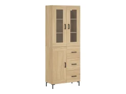 Aparador alto madera contrachapada color roble 69,5x34x180 cm