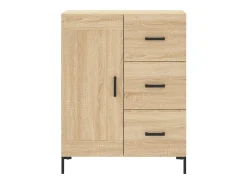 Aparador alto madera contrachapada color roble 69,5x34x180 cm
