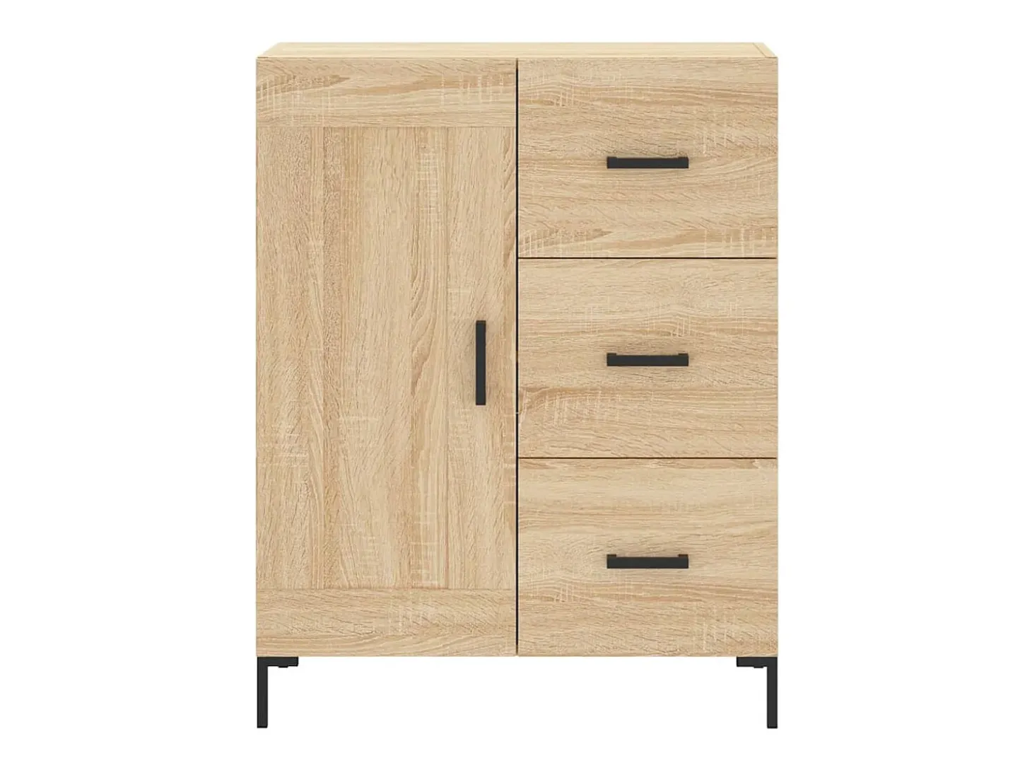 Aparador alto madera contrachapada color roble 69,5x34x180 cm
