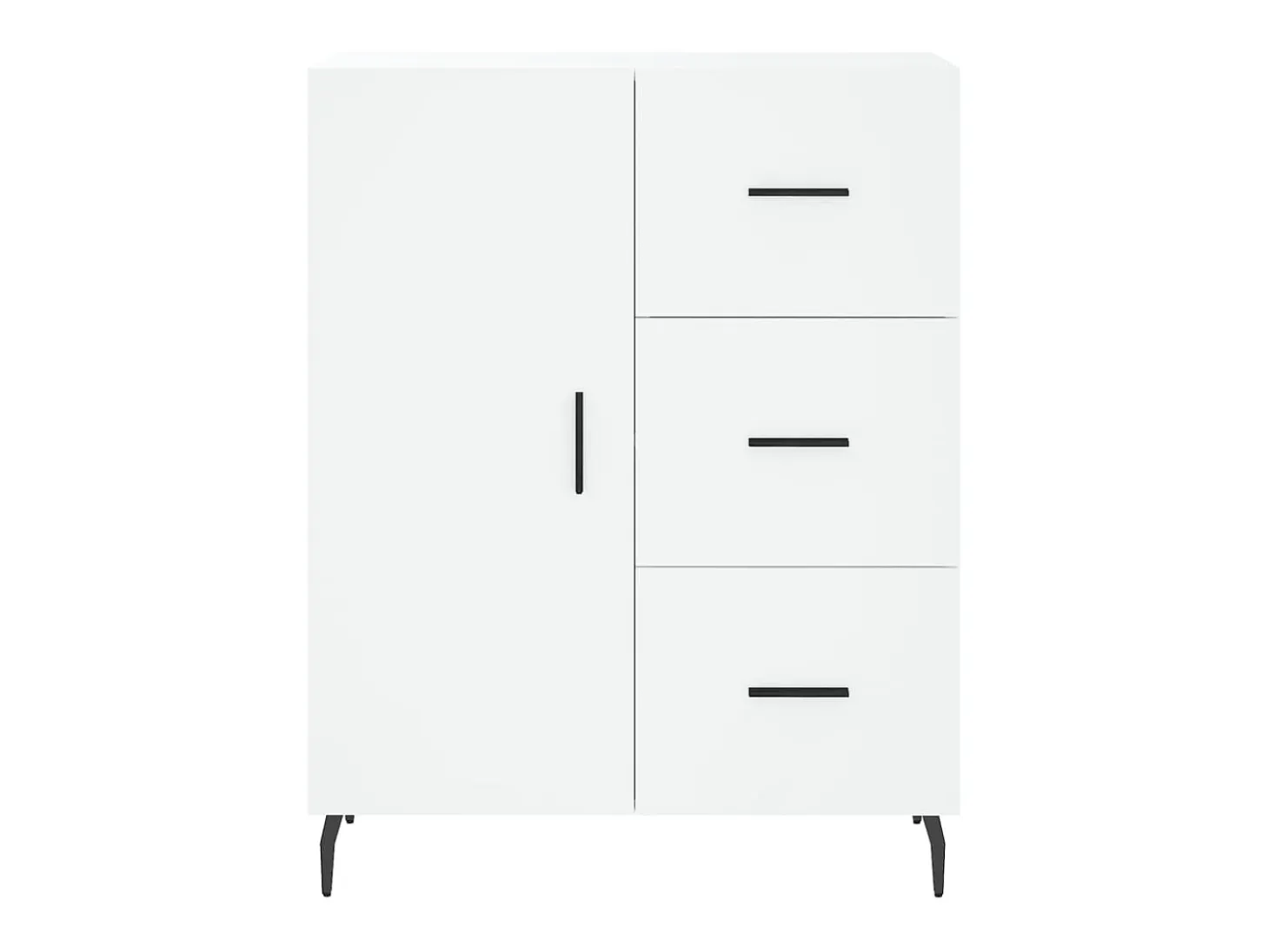 Aparador alto madera contrachapada blanco 69,5x34x180 cm