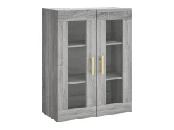 Aparador alto madera contrachapada gris sonoma 69,5x34x180 cm ES84171
