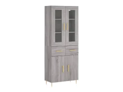 Aparador alto madera contrachapada gris sonoma 69,5x34x180 cm ES84171
