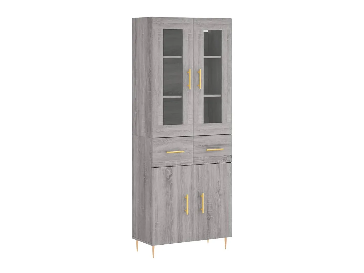 Aparador alto madera contrachapada gris sonoma 69,5x34x180 cm ES84171