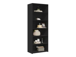Aparador alto madera contrachapada negro 70x41x185 cm
