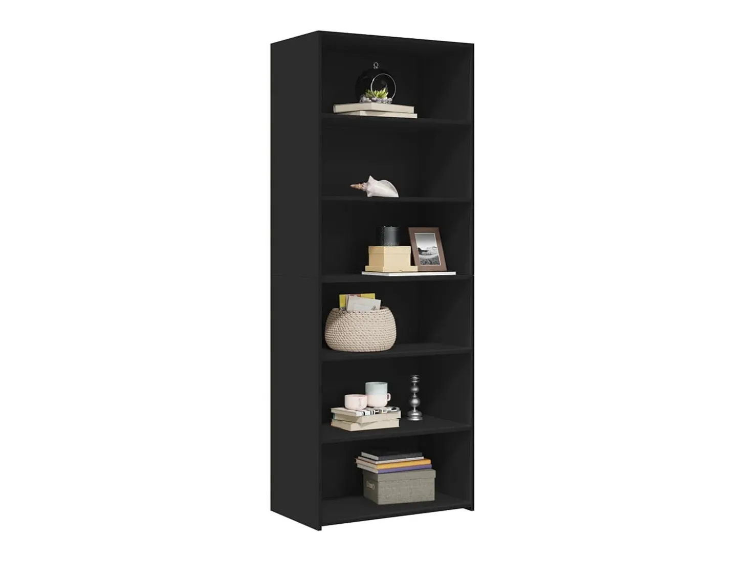 Aparador alto madera contrachapada negro 70x41x185 cm
