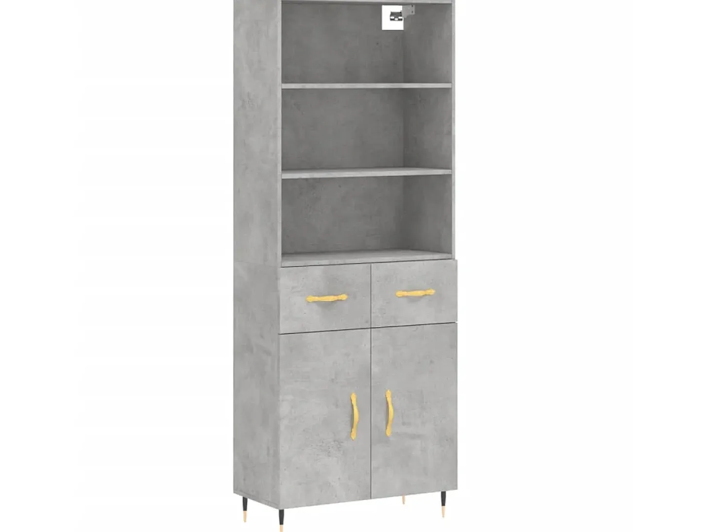 Aparador alto madera contrachapada gris hormigón 69,5x34x180 cm ES45401