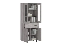 Aparador alto madera contrachapada gris sonoma 69,5x34x180 cm ES69706