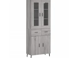Aparador alto madera contrachapada gris sonoma 69,5x34x180 cm ES69706